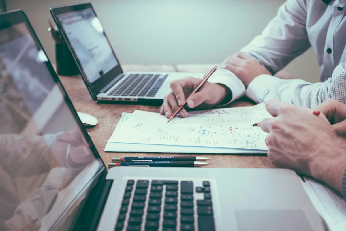 Web designer researching strategy for a new website