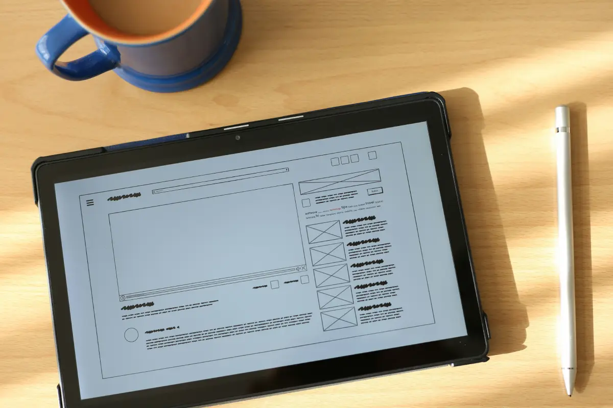 Web designer process - wireframing a site design